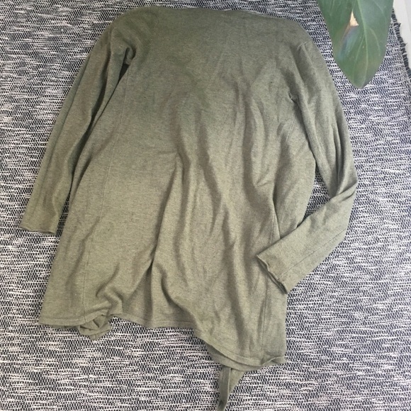 Dreamers Open Front Green Knit Shawl Cardigan S/M - Picture 6 of 6